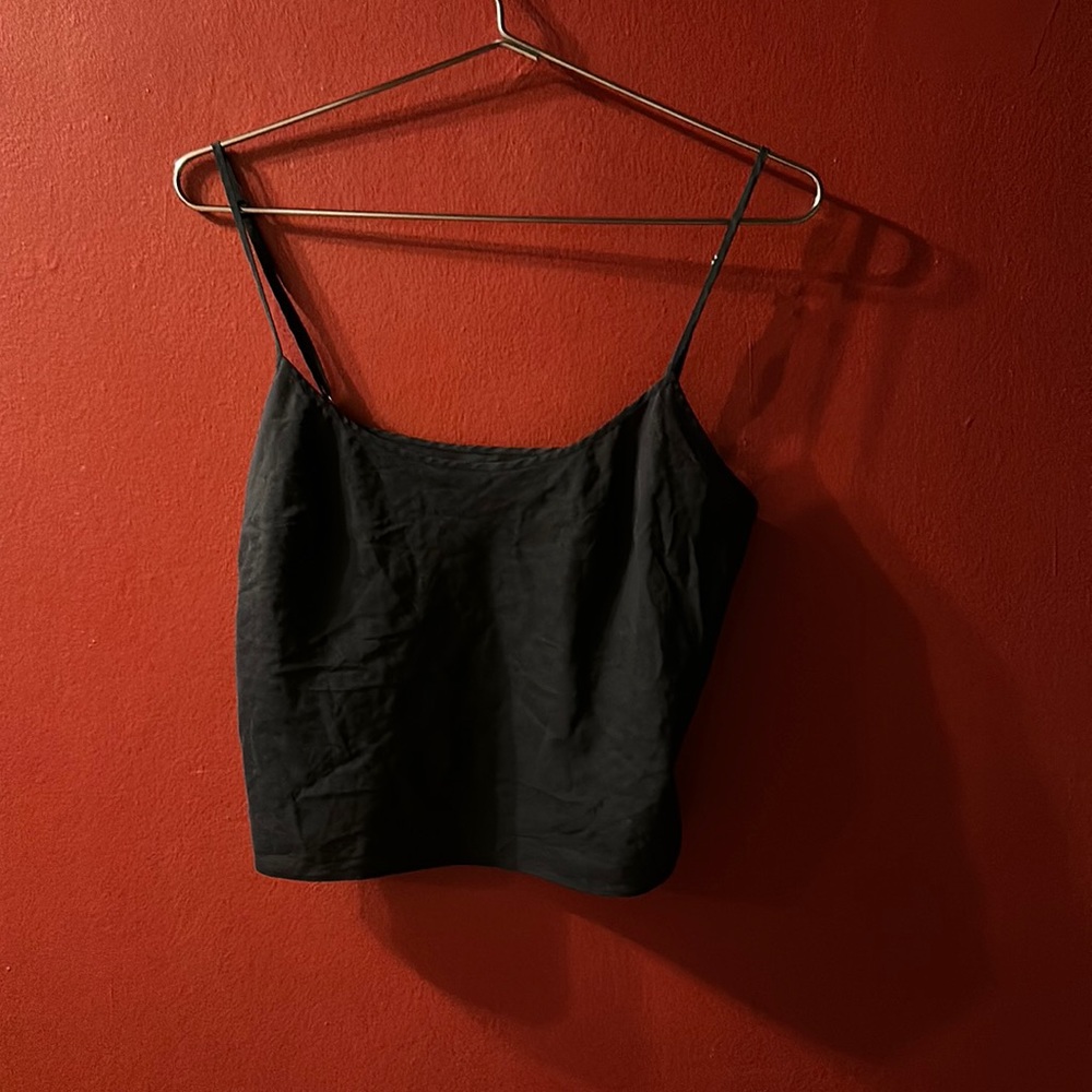 Robert Rodriguez Basic Black Cropped Tank Top. Si… - image 1
